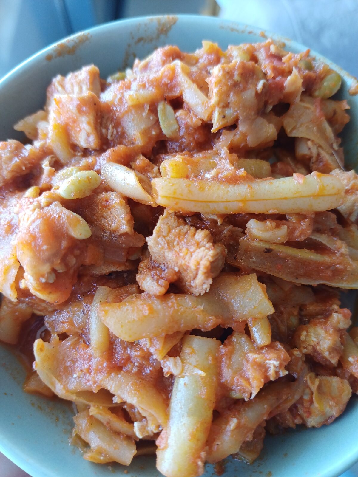 Tomato-Braised Chicken & Yellow String Beans